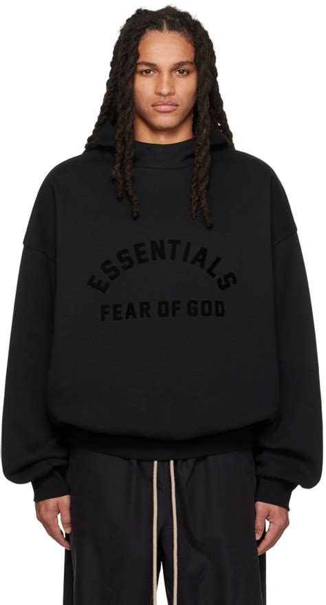 fear of god essentials wood hoodie|essentials black bonded hoodie.